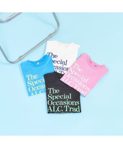 apres les cours（アプレレクール）の「ALCロゴTシャツ（Tシャツ/カットソー・キッズ・サックスブルー/オフホワイト/ブラック/ピンク・120/110/100/90/80/130）」の6枚目の写真