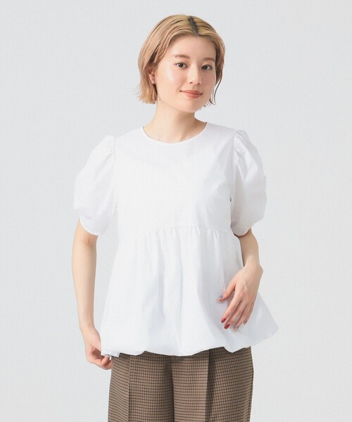 Ray BEAMS（レイビームス）の「ギャザースリーブ バルーン ブラウス［洗える］（シャツ/ブラウス・レディース・ブラック/クリーム/ホワイト・ONE SIZE）」の8枚目の写真