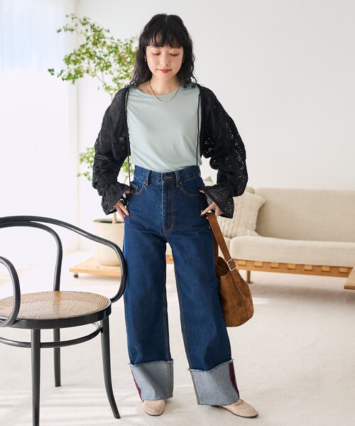 FREAK'S STORE(フリークスストア)の「インド パッチワークレースボレロ〈セットアップ対応〉(カーディガン/ボレロ・レディース・ブラック/オフホワイト・フリ-)」の15枚目の写真
