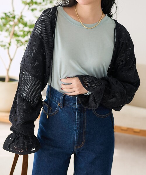 FREAK'S STORE(フリークスストア)の「インド パッチワークレースボレロ〈セットアップ対応〉(カーディガン/ボレロ・レディース・ブラック/オフホワイト・フリ-)」の11枚目の写真