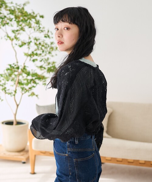 FREAK'S STORE(フリークスストア)の「インド パッチワークレースボレロ〈セットアップ対応〉(カーディガン/ボレロ・レディース・ブラック/オフホワイト・フリ-)」の10枚目の写真