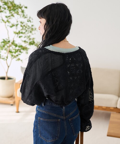 FREAK'S STORE(フリークスストア)の「インド パッチワークレースボレロ〈セットアップ対応〉(カーディガン/ボレロ・レディース・ブラック/オフホワイト・フリ-)」の9枚目の写真