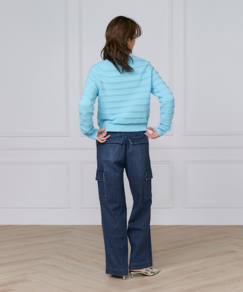 INED（イネド）の「PIMA COTTONボーダー柄カーディガン（カーディガン/ボレロ・レディース・その他/ブルー/オフホワイト・11号/9号）」の10枚目の写真