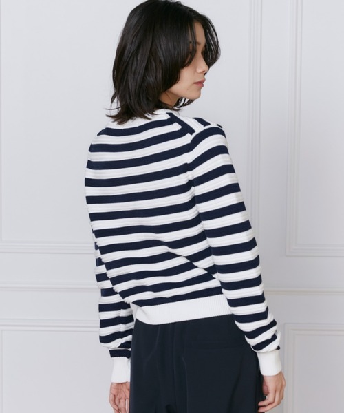 INED（イネド）の「PIMA COTTONボーダー柄カーディガン（カーディガン/ボレロ・レディース・その他/ブルー/オフホワイト・11号/9号）」の13枚目の写真