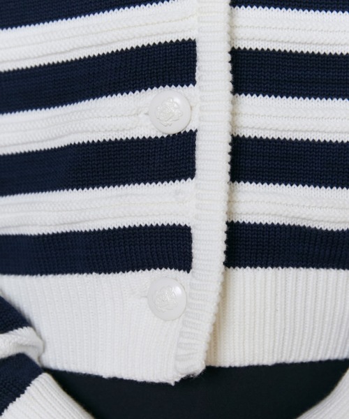 INED（イネド）の「PIMA COTTONボーダー柄カーディガン（カーディガン/ボレロ・レディース・その他/ブルー/オフホワイト・11号/9号）」の15枚目の写真