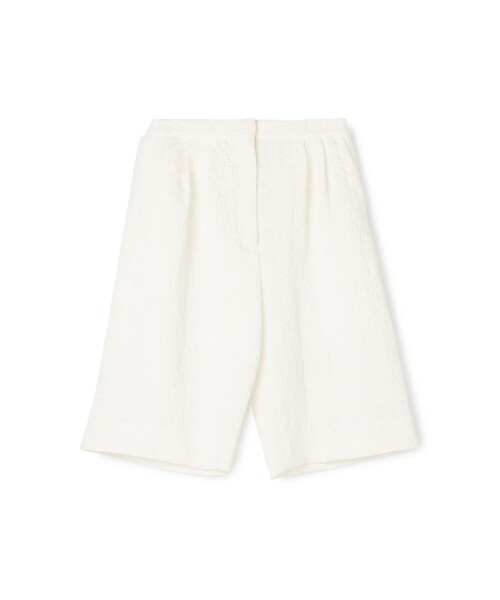 BACCA(バッカ)の「コットンリネンジャガード ワイドタックショーツ(その他パンツ・レディース・ダークグリーン/ホワイト・34/36)」の2枚目の写真