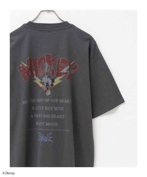 ディズニークチュール　ミッキー　ロックTシャツ ディズニー Disney メンズ 半袖Tシャツ コットンROCKミッキーT