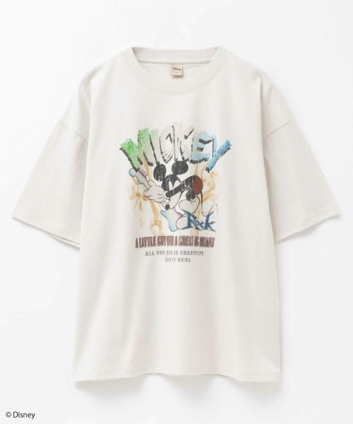 セール】Disney ミッキーロックプリントTシャツ（Tシャツ/カットソー