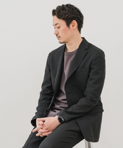 EDIFICE(エディフィス)の「”吸汗&速乾機能” EVALET メッシュ 2ボタン ジャケット【セットアップ可】(テーラードジャケット・メンズ・ベージュ/ネイビー/ブラック・X-SMALL/SMALL/MEDIUM/LARGE/X-LARGE/XX-LARGE)」の6枚目の写真