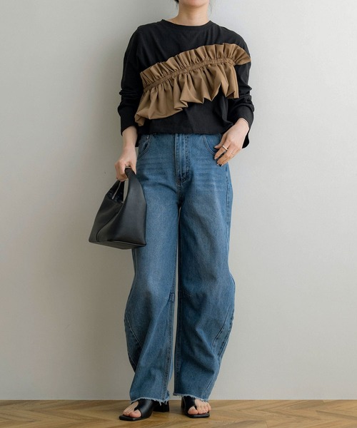 NOAHL(ノアル)の「【NOAHL】ビスチェドッキングトップス(Tシャツ/カットソー・レディース・ブラック/ホワイト/キナリ・FREE)」の5枚目の写真