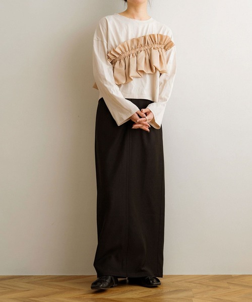 NOAHL(ノアル)の「【NOAHL】ビスチェドッキングトップス(Tシャツ/カットソー・レディース・ブラック/ホワイト/キナリ・FREE)」の13枚目の写真