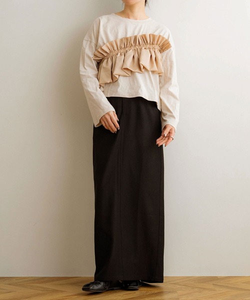 NOAHL(ノアル)の「【NOAHL】ビスチェドッキングトップス(Tシャツ/カットソー・レディース・ブラック/ホワイト/キナリ・FREE)」の16枚目の写真