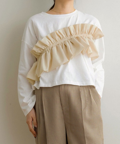 NOAHL(ノアル)の「【NOAHL】ビスチェドッキングトップス(Tシャツ/カットソー・レディース・ブラック/ホワイト/キナリ・FREE)」の19枚目の写真