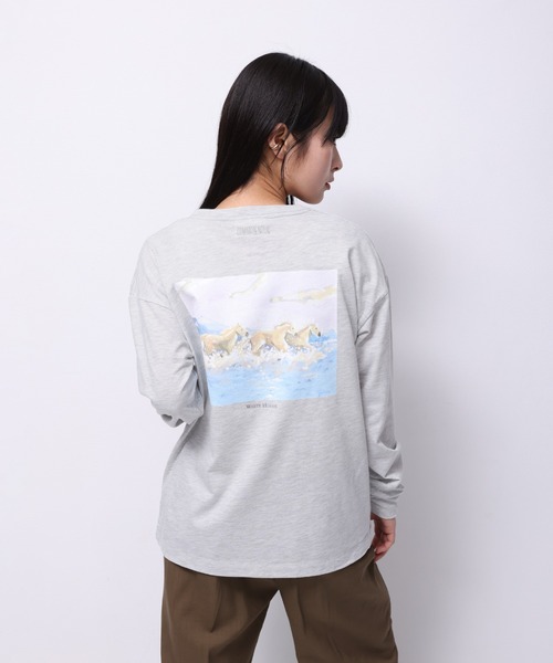 Common Noun(コモン ナウン)の「“HORSE” Shuhei Koki 天竺ロンT(Tシャツ/カットソー・レディース・ホワイト/ピンク/杢グレー・M/L)」の17枚目の写真