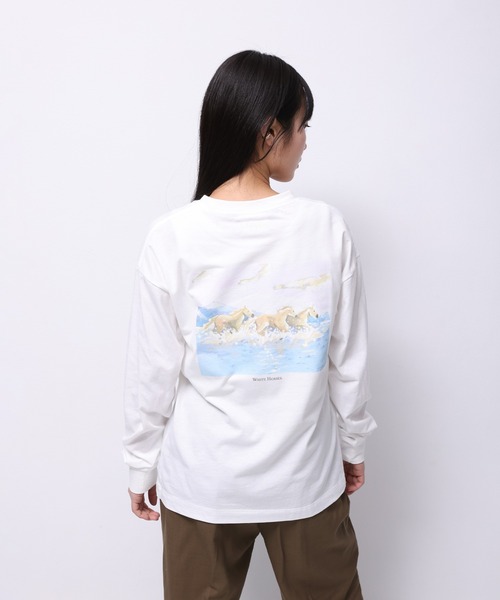 Common Noun(コモン ナウン)の「“HORSE” Shuhei Koki 天竺ロンT(Tシャツ/カットソー・レディース・ホワイト/ピンク/杢グレー・M/L)」の11枚目の写真