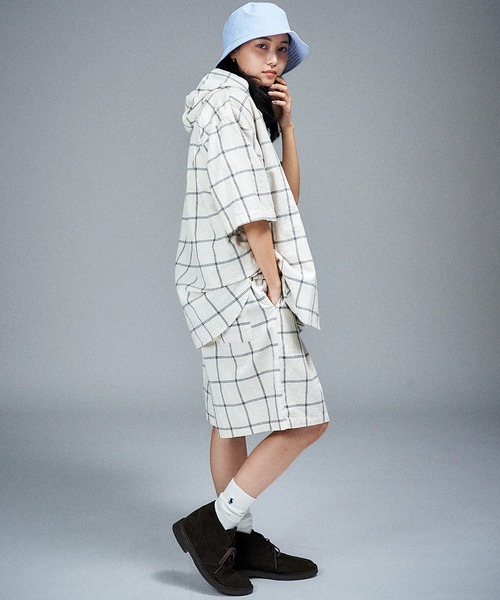 Universal Style Wear(ユニバーサルスタイルウェア)の「Universal Style Wear チェッカード タック ショーツ(その他パンツ・メンズ・オフホワイト/ブラック系その他/ブラック×ホワイト/ベージュ・MEDIUM/LARGE/X-LARGE)」の18枚目の写真
