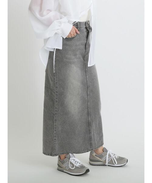 sm2rhythm（サマンサモスモスリズム）の「デニムロングスカート（スカート・レディース・ブルー/グレー・L/M）」の2枚目の写真