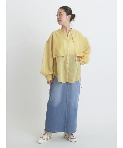 sm2rhythm（サマンサモスモスリズム）の「デニムロングスカート（スカート・レディース・ブルー/グレー・L/M）」の5枚目の写真