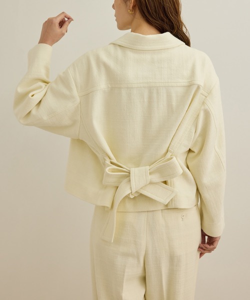 ROPE'（ロペ）の「MANTECO(マンテコ) コットンライトショートトレンチコート（トレンチコート・レディース・オフホワイト・FREE）」の3枚目の写真