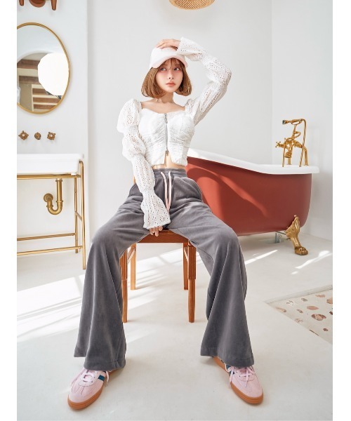 Darich バイカラーコードベロアワイドパンツ【FS】 バイカラーコードベロアワイドパンツ（その他パンツ）｜Darich