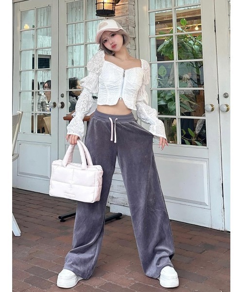 Darich バイカラーコードベロアワイドパンツ【FS】 バイカラーコードベロアワイドパンツ（その他パンツ）｜Darich