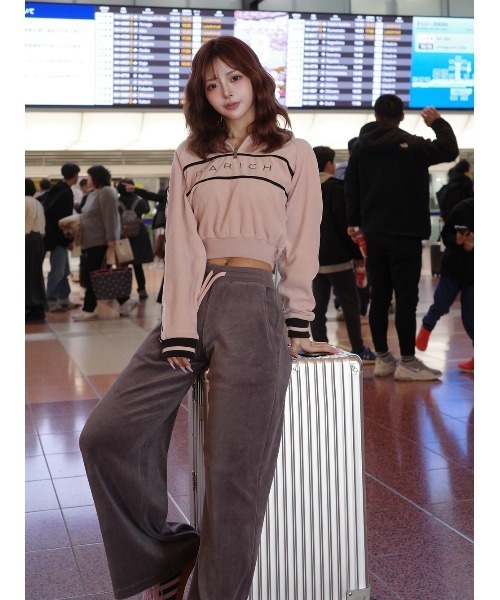 バイカラーコードベロアワイドパンツ（その他パンツ）｜Darich