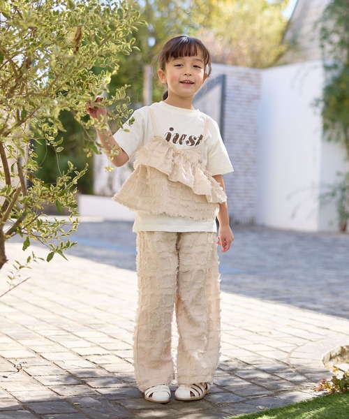 Piet（ピエット）の「ロゴTシャツ×チェックフリンジビスチェセット（Tシャツ/カットソー・キッズ・ブラック/ベージュ・100/110/120/130）」の20枚目の写真
