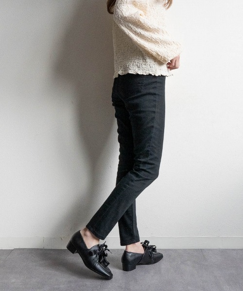 Fabby fabby（ファビィーファビィー）の「スクエアサテンリボンシューズ（ローファー・レディース・ブラック/シルバー/ブラウン系その他/ブラック系その他・SMALL/MEDIUM/LARGE）」の14枚目の写真