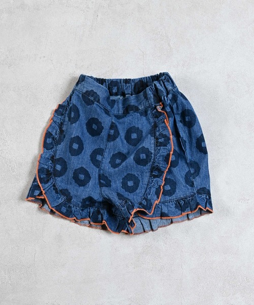 セール】はなはなデニムフリルキュロットパンツ（デニムパンツ