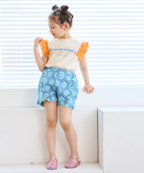 MARKEY'S（マーキーズ）の「はなはなデニムフリルキュロットパンツ（デニムパンツ・キッズ・ブルー/ライトブルー・80/90/100/110/120/130/140/150）」の14枚目の写真