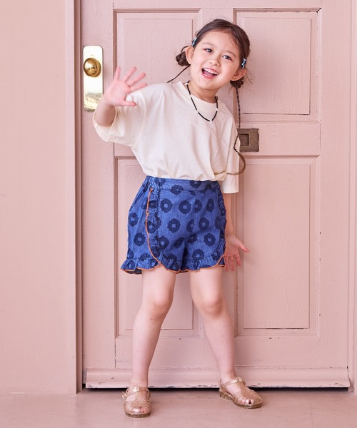 MARKEY'S（マーキーズ）の「はなはなデニムフリルキュロットパンツ（デニムパンツ・キッズ・ブルー/ライトブルー・80/90/100/110/120/130/140/150）」の8枚目の写真