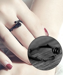 Coo+i（クーイ）の「3D黒バラオープンリング（リング）」