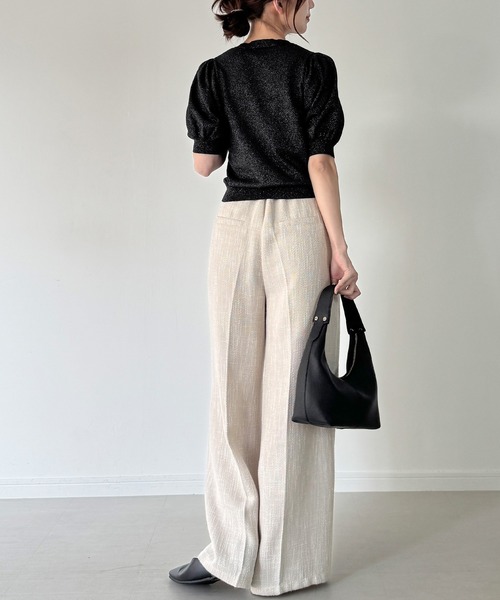 未使用☆40☆テンセルストレッチ パフスリーブ ニット☆23区 22SS美品】23区 テンセルストレッチ パフスリーブ ニット 38
