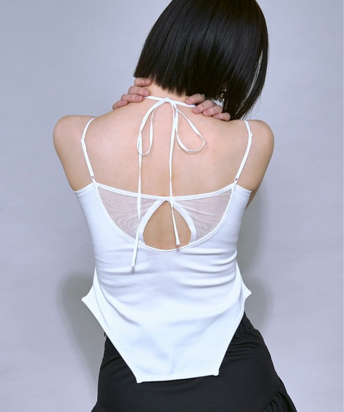Ezick(エジック)の「Design neck カップインキャミソール(キャミソール・レディース・ホワイト系その他7/ブラック/オフホワイト・FREE)」の3枚目の写真