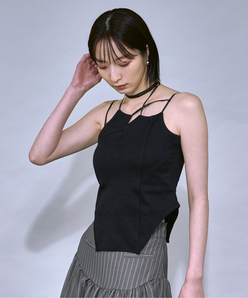 Design neck カップインキャミソール（キャミソール）｜Ezick