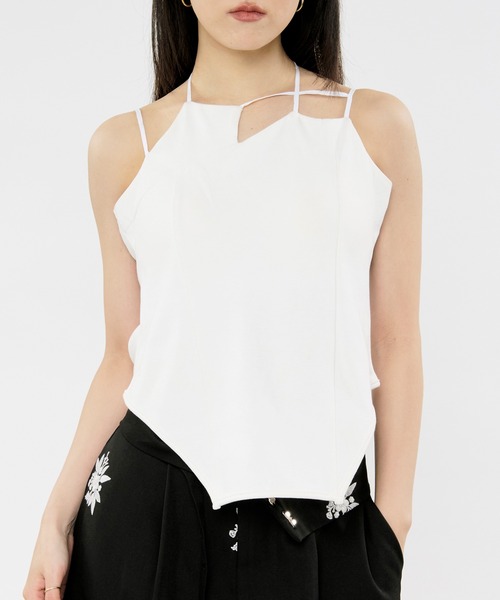 Ezick(エジック)の「Design neck カップインキャミソール(キャミソール・レディース・オフホワイト/ブラック/ホワイト系・FREE)」の19枚目の写真