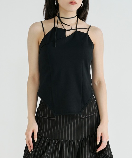 Design neck カップインキャミソール(キャミソール)|Ezick Design neck カップインキャミソール(キャミソール)|Ezick