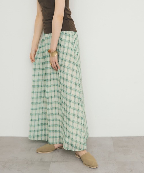 KBF(ケイビーエフ)の「シアーチェックプリーツスカート(スカート・レディース・オレンジ系その他/ブルー系その他/グリーン系その他・ONE)」の14枚目の写真