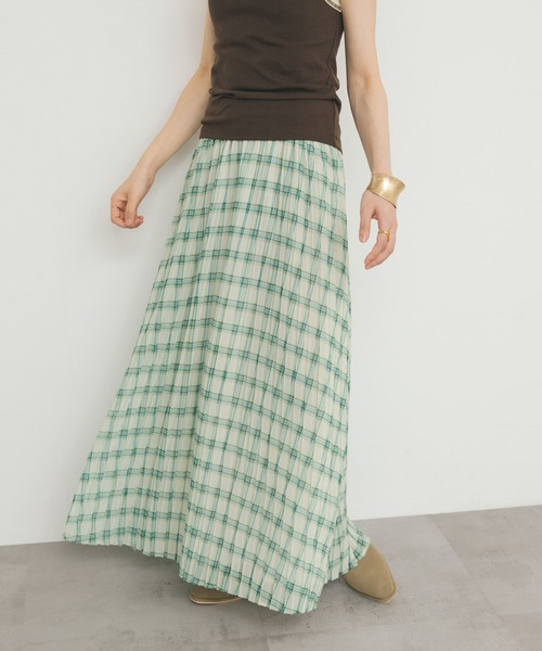 KBF(ケイビーエフ)の「シアーチェックプリーツスカート(スカート・レディース・オレンジ系その他/ブルー系その他/グリーン系その他・ONE)」の15枚目の写真