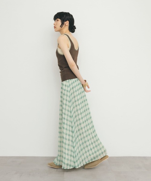 KBF(ケイビーエフ)の「シアーチェックプリーツスカート(スカート・レディース・オレンジ系その他/ブルー系その他/グリーン系その他・ONE)」の19枚目の写真