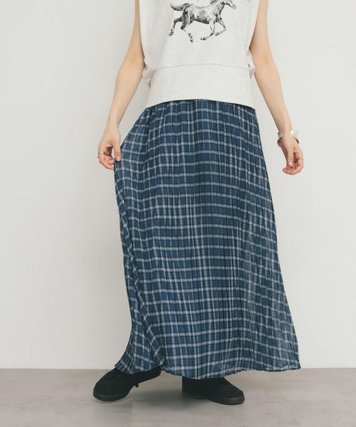 KBF(ケイビーエフ)の「シアーチェックプリーツスカート(スカート・レディース・オレンジ系その他/ブルー系その他/グリーン系その他・ONE)」の20枚目の写真