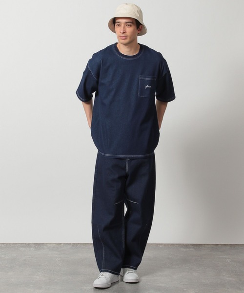 LAKOLE(ラコレ)の「デニムライク刺繍T / 324581(Tシャツ/カットソー・メンズ・ブルー/ブラック/その他9/インディゴブルー・MEDIUM/LARGE/X-LARGE)」の7枚目の写真