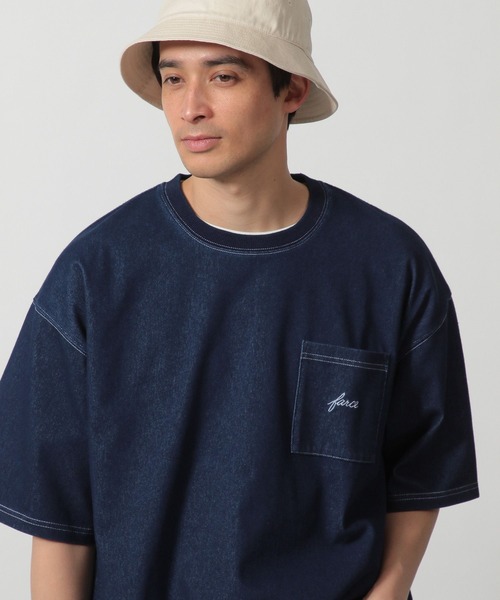 LAKOLE(ラコレ)の「デニムライク刺繍T / 324581(Tシャツ/カットソー・メンズ・ブルー/ブラック/その他9/インディゴブルー・MEDIUM/LARGE/X-LARGE)」の8枚目の写真
