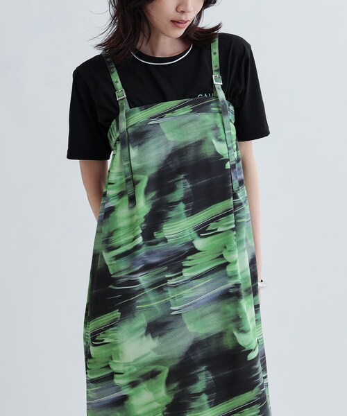 GALLEST（ギャレスト）の「デジタルプリントキャミワンピース（ワンピース・レディース・キャメル/グリーン・38/36）」の6枚目の写真