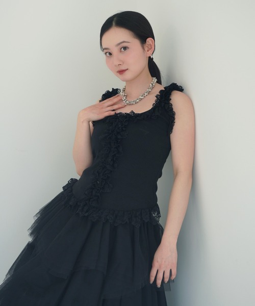 今月出品【eimy istoire】コルセットデザインチュールボリュームスカート eimy istoire コルセットデザインチュールボリュームスカート