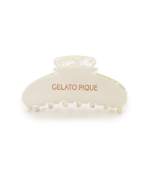 gelato pique（ジェラートピケ）の「ロゴヘアクリップ（バレッタ/ヘアクリップ・レディース・ネイビー/クリーム/コーラルピンク・FREE）」の2枚目の写真