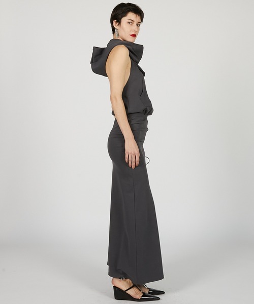 PRANK PROJECT（プランクプロジェクト）の「ドレープフーディワンピース / Draped Hoodie Dress（ワンピース・レディース・ホワイト/グレー/チャコールグレー・36/38）」の20枚目の写真