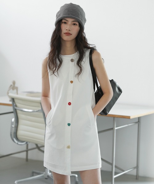 ellie ポンチミニワンピース ヘンリーネックフードミニワンピース（ワンピース）｜Darich