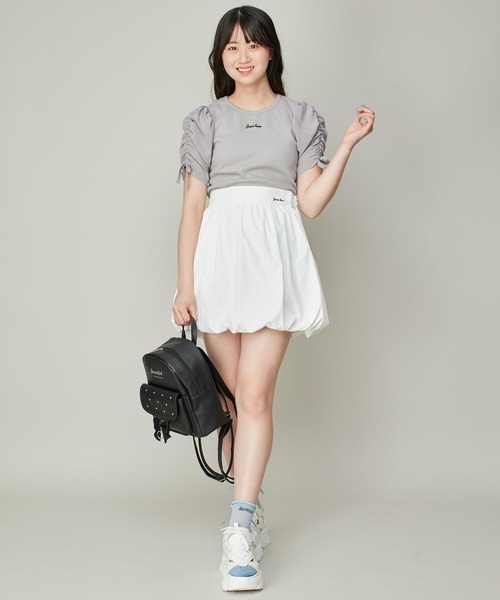 JENNI love（ジェニィラブ）の「シアー素材ギャザースリーブテレコT（Tシャツ/カットソー・キッズ・サックスブルー/オフホワイト/グレー・130cm/160cm/140cm/150cm）」の11枚目の写真