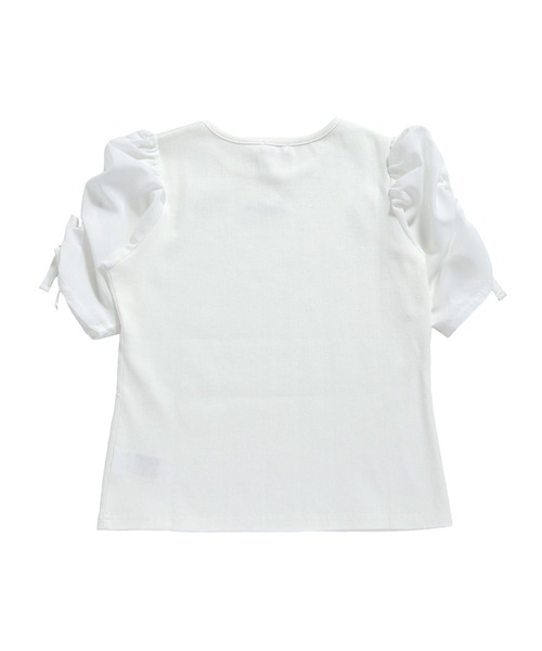 JENNI love（ジェニィラブ）の「シアー素材ギャザースリーブテレコT（Tシャツ/カットソー・キッズ・サックスブルー/オフホワイト/グレー・130cm/160cm/140cm/150cm）」の18枚目の写真